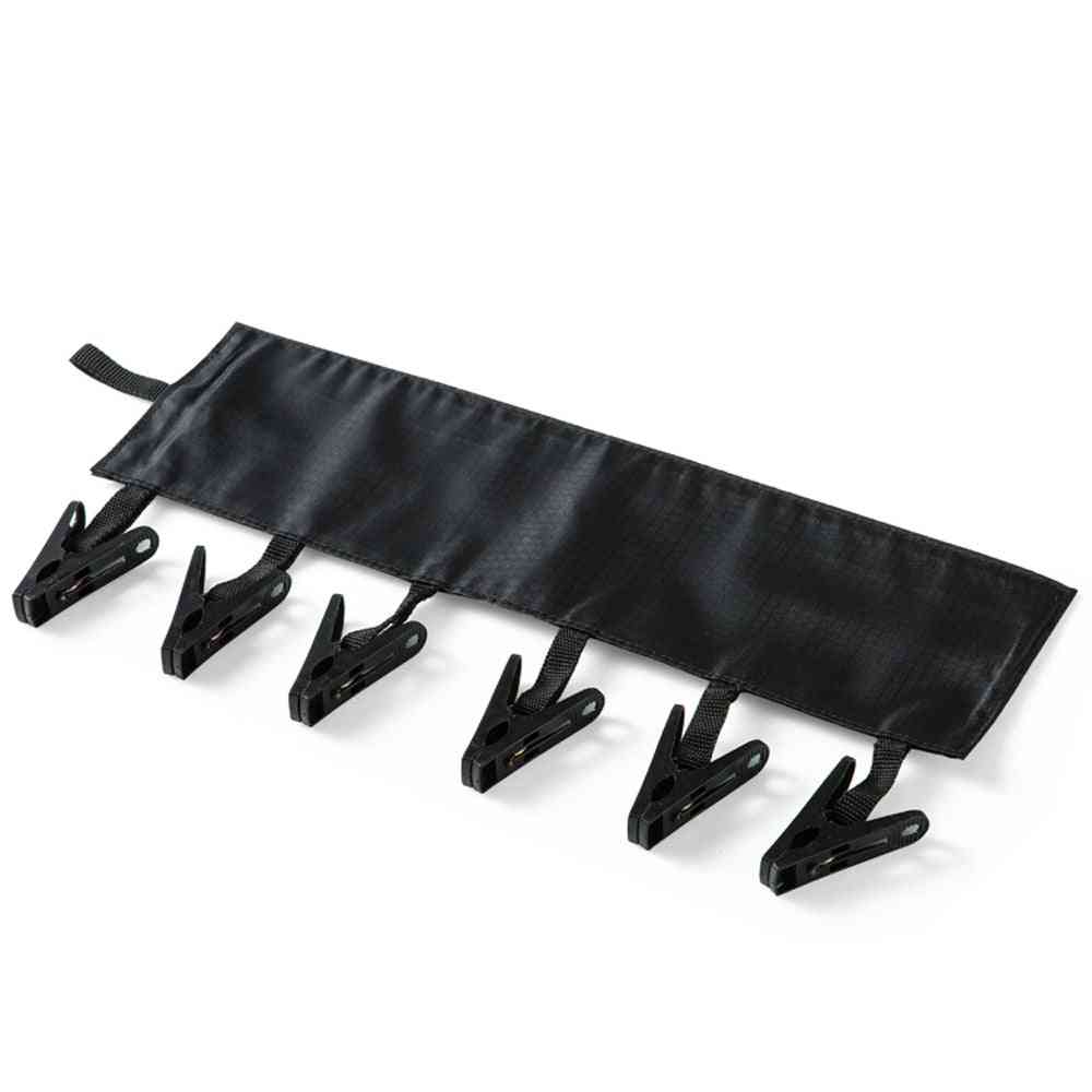 Chaussettes portables sèche pendentif support tissu - coupe voyage d'affaires tissu pliant portable, clips de suspension - noir