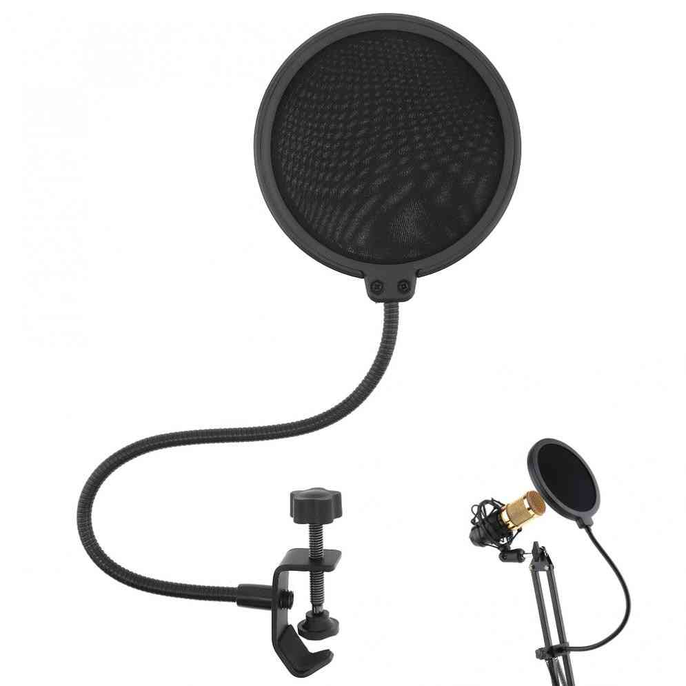 Double Layer Studio Microphone And Wind Screen Mask Mic Pop Filter Shield