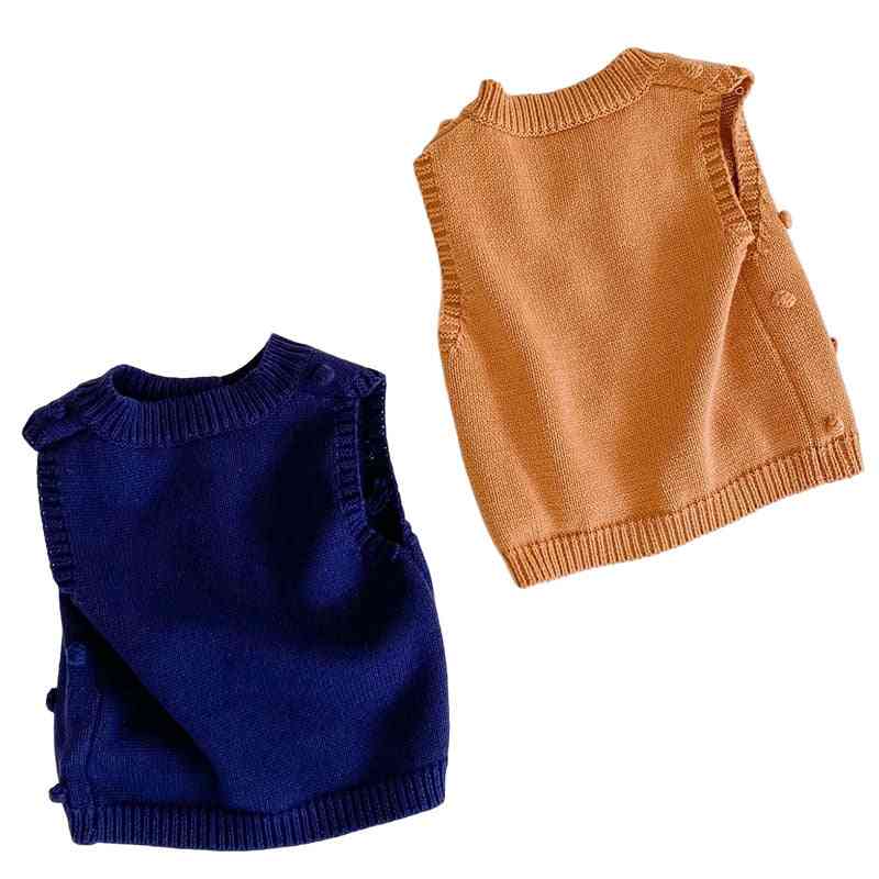 Manteau de gilet de bébé vêtements faits à la main pour vêtements d'extérieur d'automne - bleu marine1 / 6m