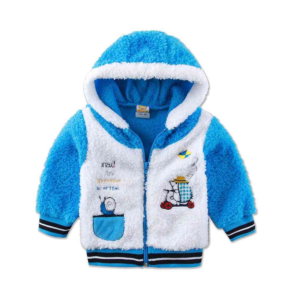 Children Long Sleeve Hoodie Coral Fleece Warm Autumn And Winter Clothes For Baby