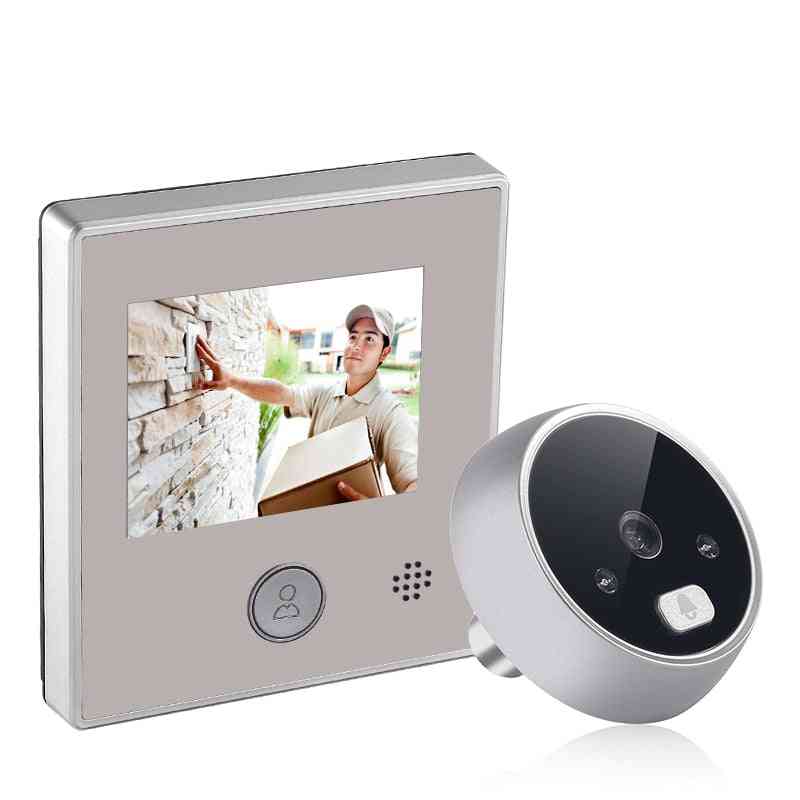 Nouvelle caméra de porte d'enregistrement photo / vidéo à écran de 2,8 pouces avec visionneuse électronique de judas électronique de nuit à 120 degrés (argent (comme photo)) -