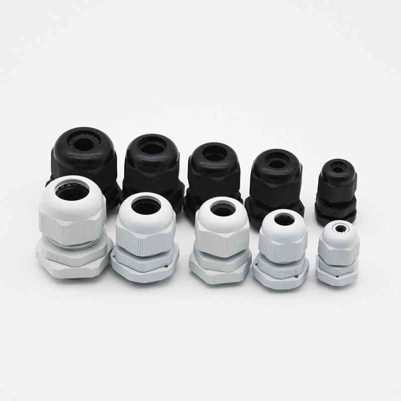 Prensa-cabos de plástico de nylon à prova d'água -10pcs - pg7 branco