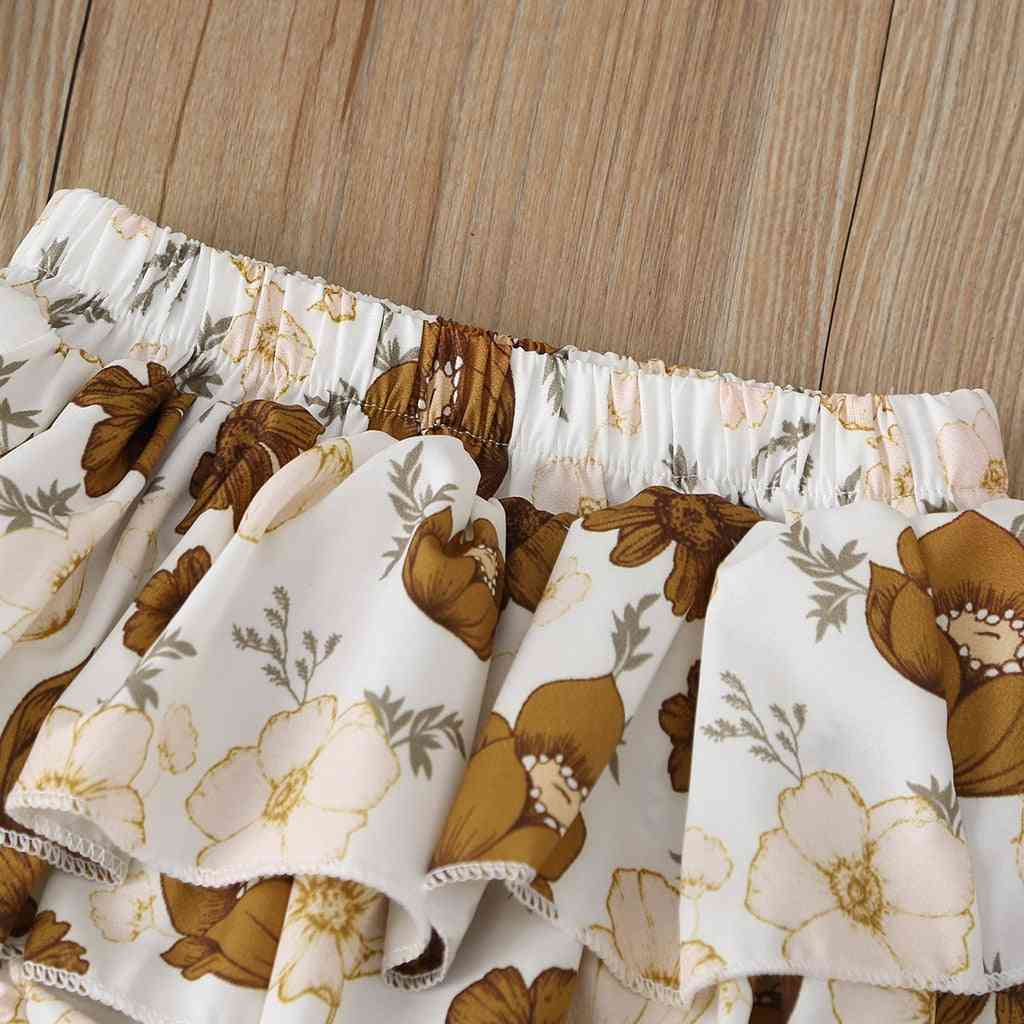 Novorodenecká kvetinová / pevná potlač - elastická pásová sukňa so šortkami