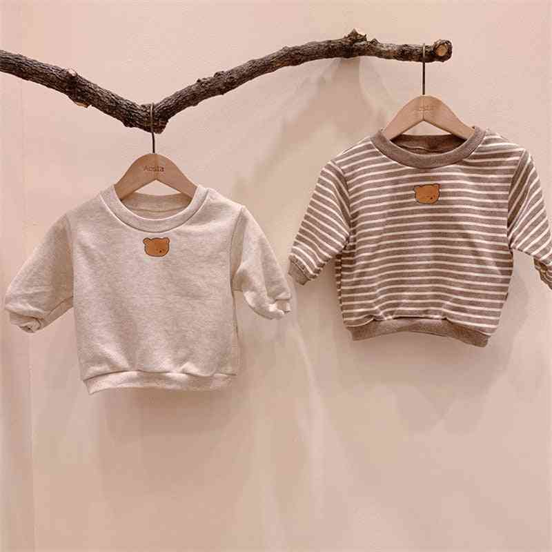 Autumn Newborn Baby Clothes Bear Print Sweatshirt Cotton Long Sleeve Tops Cute Lovely