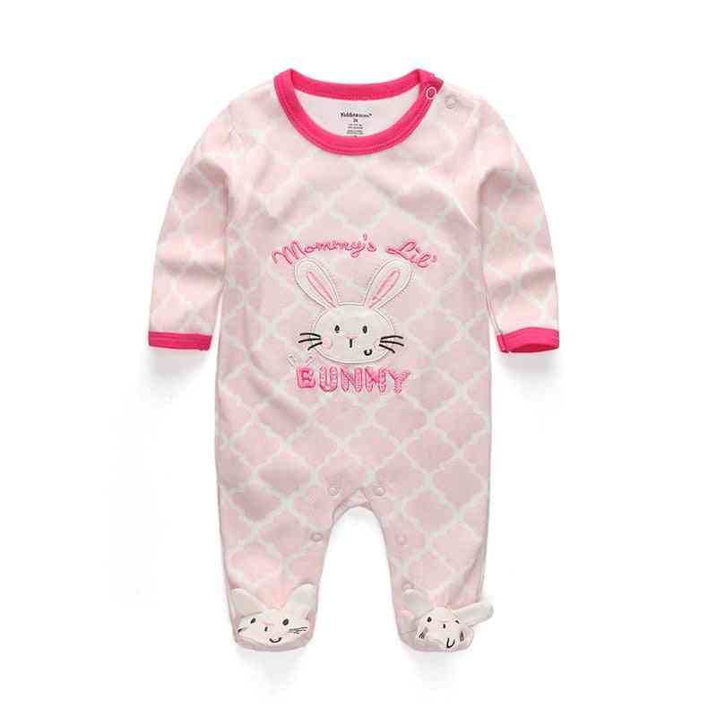 Nyfödda baby sömnkläder flickor sliprar spädbarn långärmad pyjamaskläder
