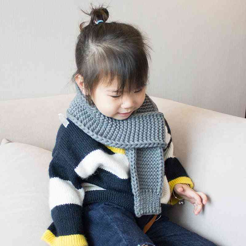 Sciarpa bambino ragazza scaldino invernale bambini sciarpe lavorate a maglia di lana neonato bambino solido collo caldo morbido bufanda bebe