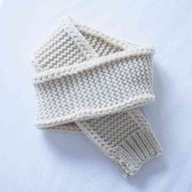 Vlnené pletené šály na krk pre novorodenca