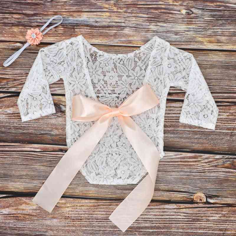 Adjustable Lace Rombers With Bow For Newborn-photography Props