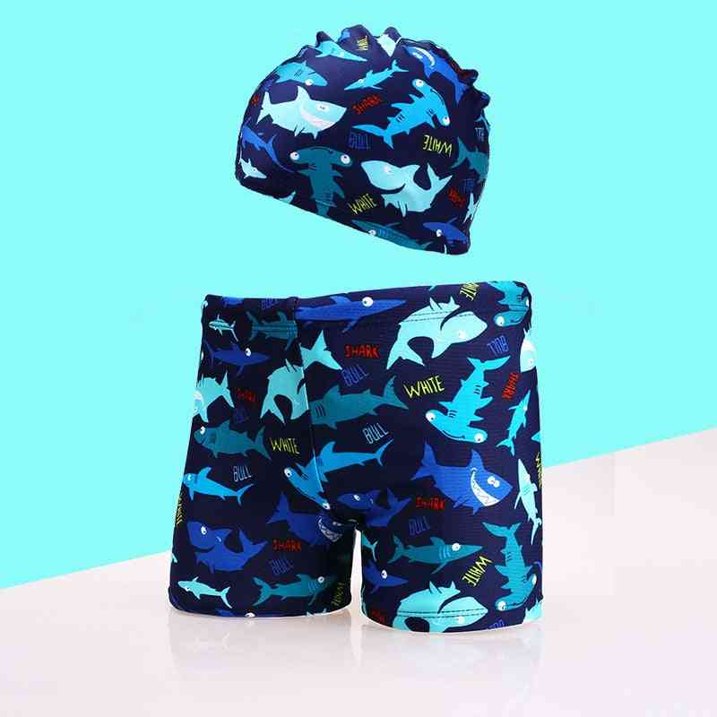 Quick Dry And Breathable-cartoon Printed Cap And Shorts-swim Wear