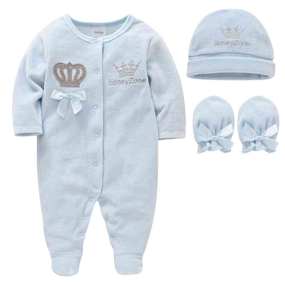 Băiat pijamas fille cu pălării mănuși bumbac respirabil frânghie moale traverse nou-născuți