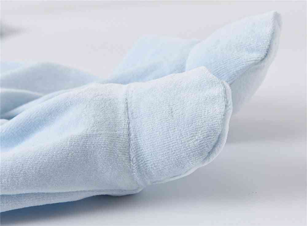 Dreng pijamas fille med hatte handsker bomuld åndbart blødt reb, nyfødte sovende pyjamas - py1227 / 0-3m