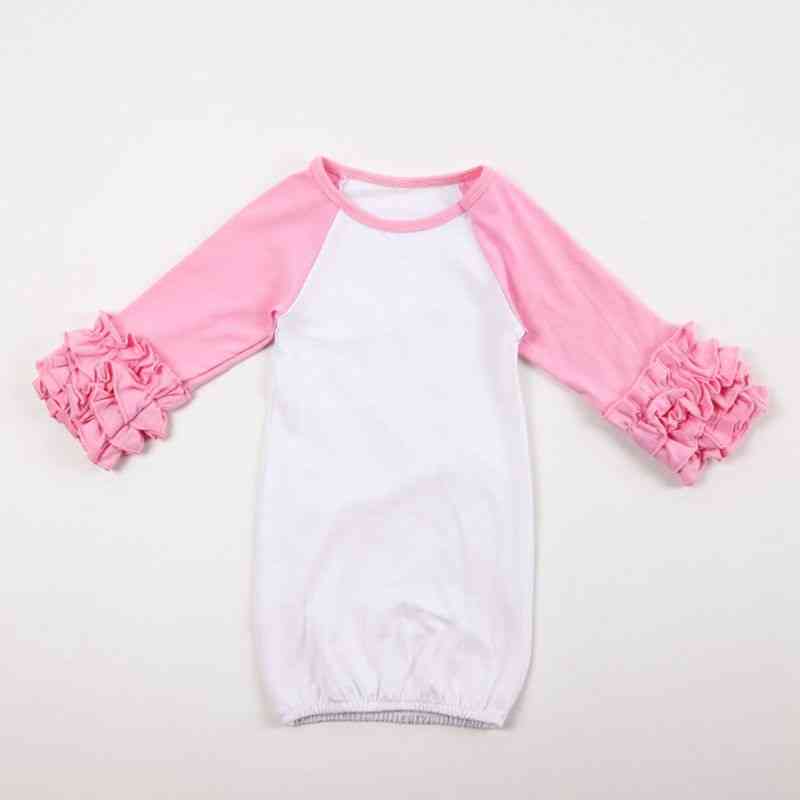 Camicie da notte per neonato a maniche lunghe con volant per neonata, sacco a pelo del pigiama per neonati - zd bg0211 / 3m