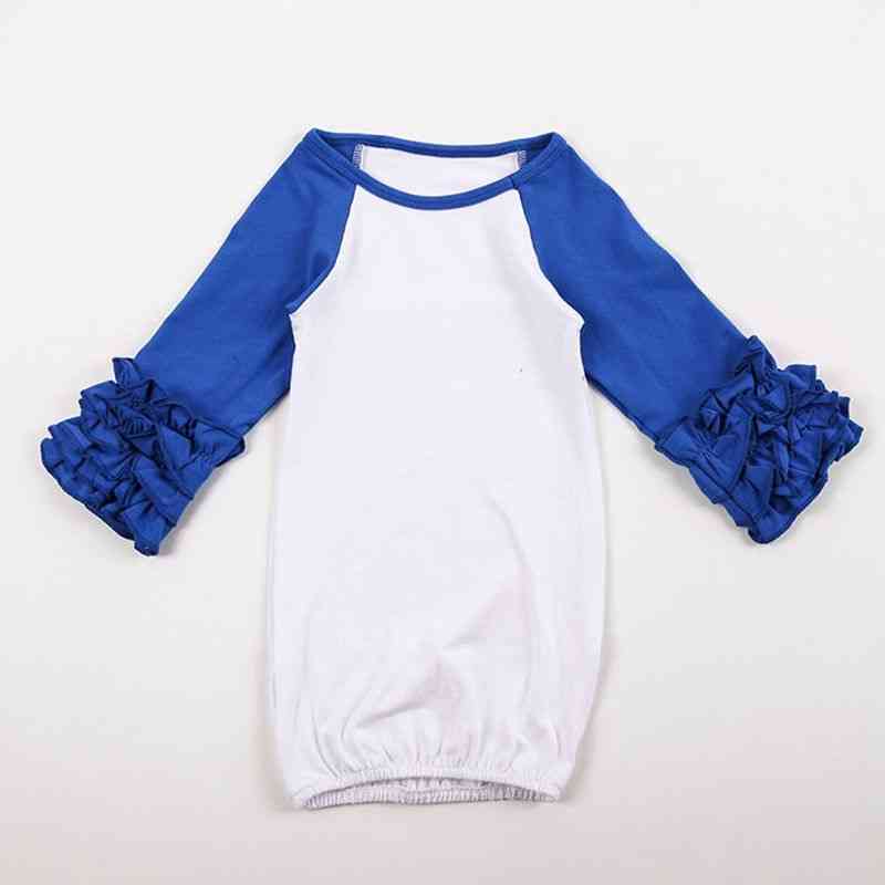 Camicie da notte per neonato a maniche lunghe con volant per neonata, sacco a pelo del pigiama per neonati - zd bg0211 / 3m