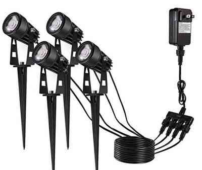 Led pin pin plænelampe en trækker fire spotlight projektør, en til seks gårdsplads lys - eu (stik) seks pakker / 4000k