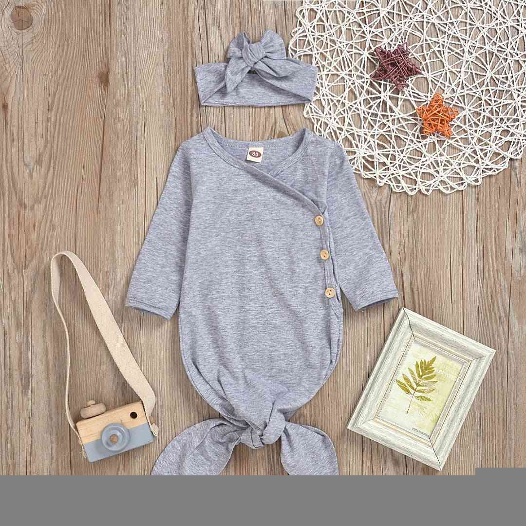 Casual Plain, Cotton Sleeping Outfit For Newborn Baby