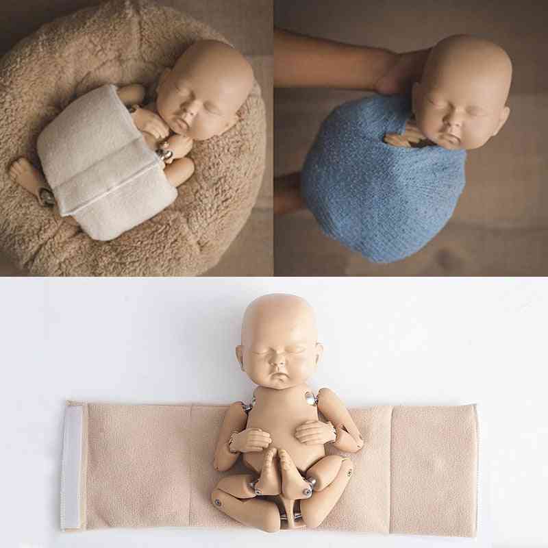 Nyfödda fotografi wraps studio foto tillbehör - baby formad wrap tyg bindemedel extra rekvisita justerbar poserar bälte - grå