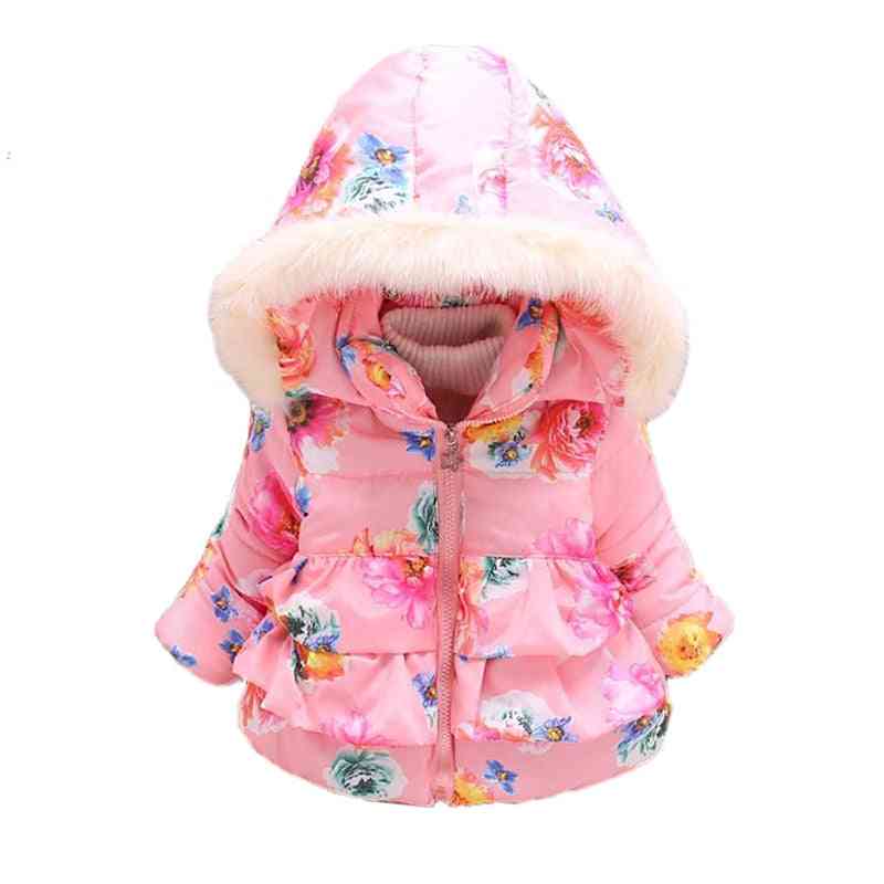 Baby pige efterår vinterjakker jakker, baby bomuld hætte hættetrøjer frakker til nyfødte piger - som billeder-771 / 12m