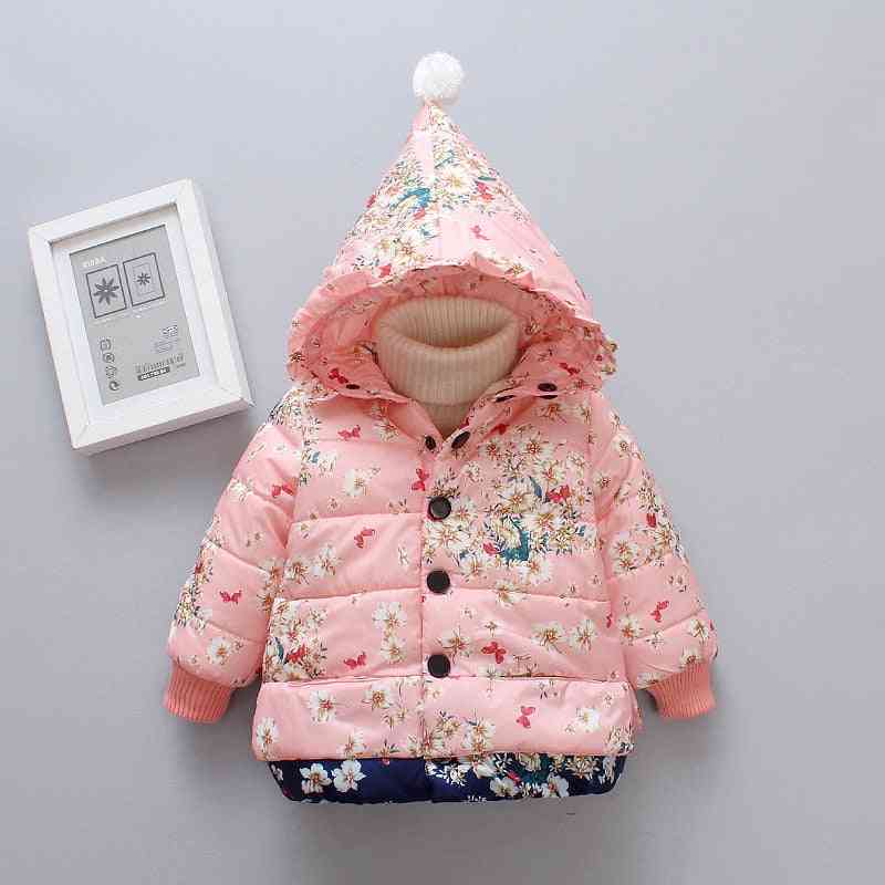Baby girl jesienne zimowe płaszcze kurtki, niemowlę bawełniane kurtki z kapturem płaszcze dla noworodków - jak na zdjęciach-771 / 12m