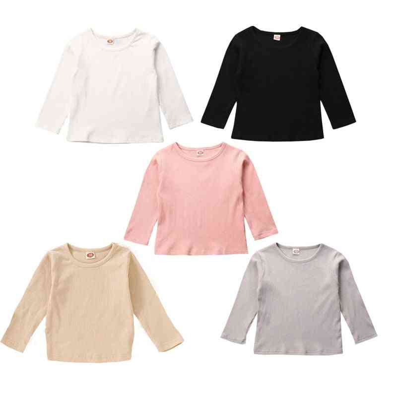Baby Mädchen langärmeligen O-Ausschnitt Streifen T-Shirt Boden Baumwolle Kinder langärmelige Kleidung 0-18m