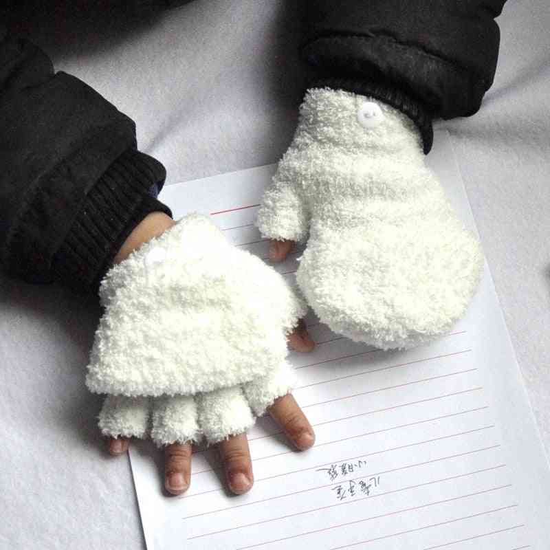 удебелете половин капак на пръста, зимни топли бебешки ръкавици
