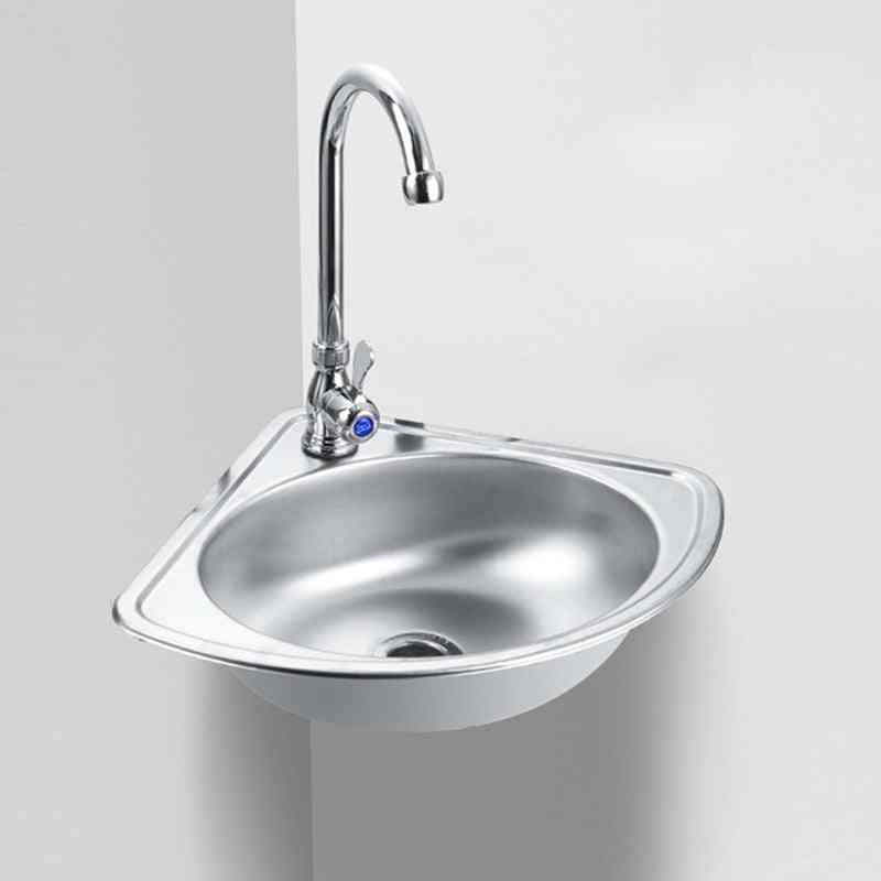 Corner Wall Mounted - Stainless Steel Triangle Basin