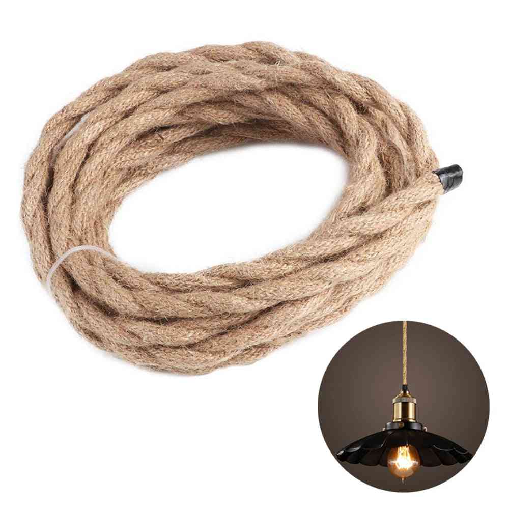 Vintage Hemp Rope Covered Pvc Insulation Cable