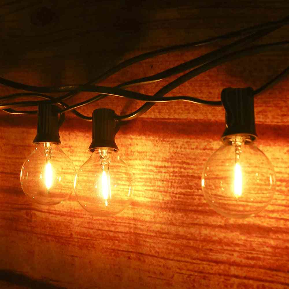 E12 Base G40 Led Fairy String Light, No Dimmable 12+1 Globe Bulbs