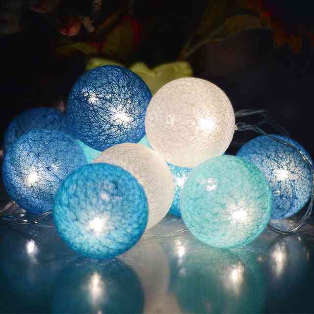 Luces de guirnalda de bolas de algodón led de 3m conjunto de decoración de luces de hadas de cadena 6 - azul-a64 / 7.5m50led-control