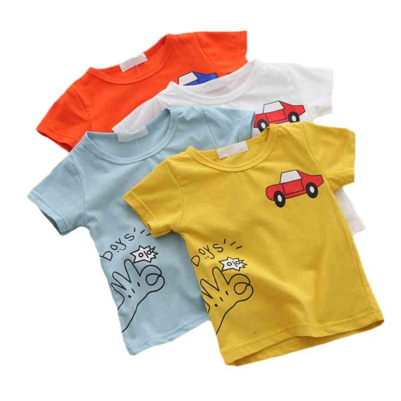 Cartoon Car Printed, Baby Boy's Short Sleeve T-shirts