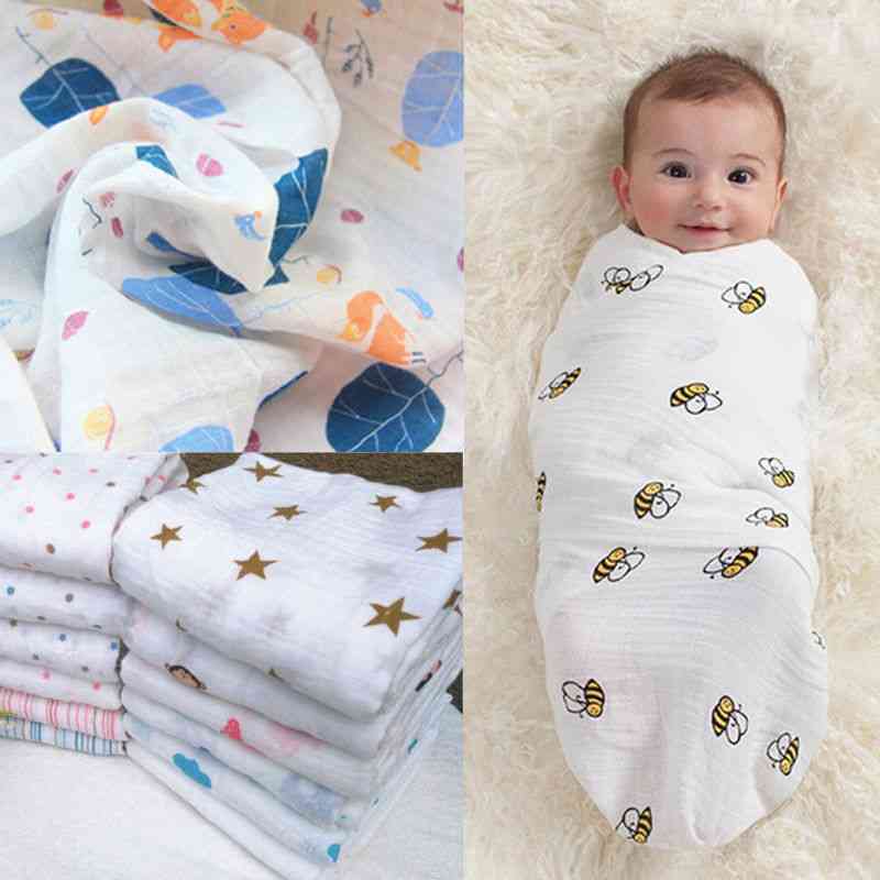 Cute Nursery Baby Swaddling Blanket, Newborn Infant Cotton Swaddle Towel