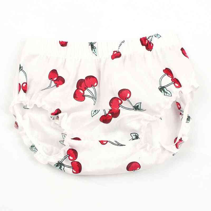 Ruffle Cherry Cotton Baby Bloomers