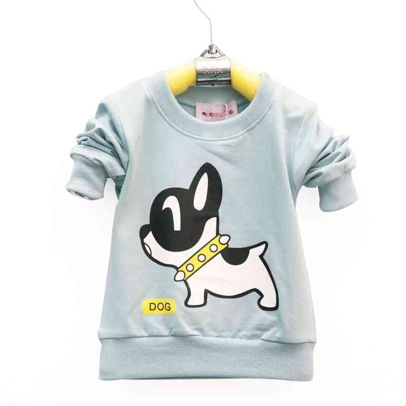 T-shirt do esporte para meninos da banda Lawadka com estampa de cachorro, camisetas de manga comprida para meninos, roupas de crianças em algodão - cinza / 9m