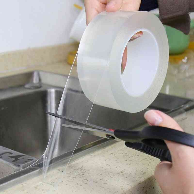 Hjem køkkenvaske hul, vandtæt form stærk selvklæbende gennemsigtig tape - 0,5 mm tyk / 10 mm / 5 m