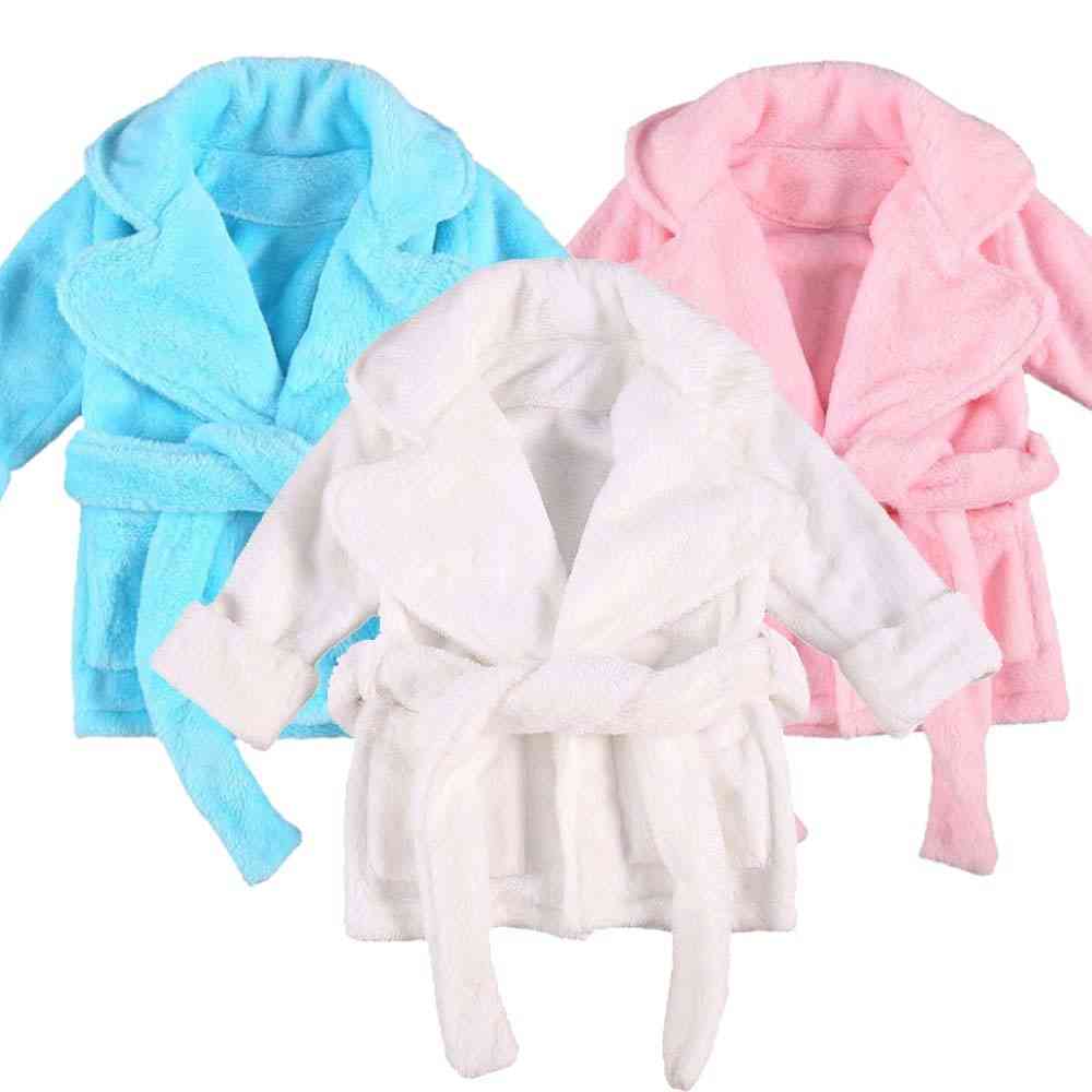 Unisex Bathrobe, Warm Thick Long Sleeve Flannel Robe