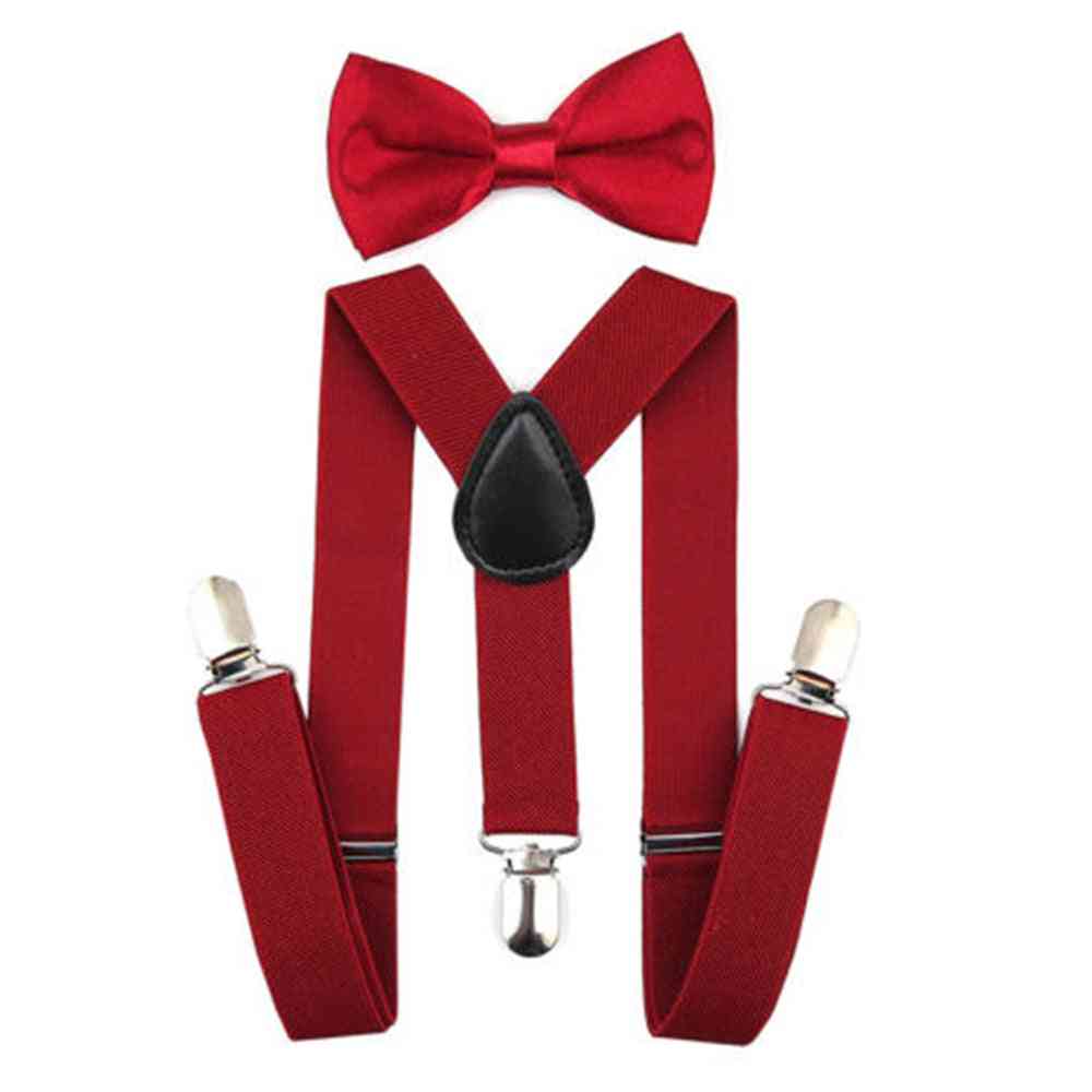 Regulowany modny krawat chłopięcy bawełniany krawat na imprezę prezent-baby boy maluch motyl muszka zestaw pończoch - głęboki fiolet