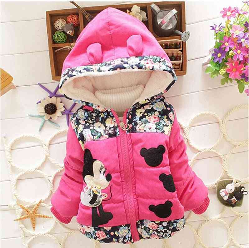 Baby Clothing Kids Hooded / Coats Winter Toddler Warm Cartoon, Minnie Mickey Jacket Baby Outerwear