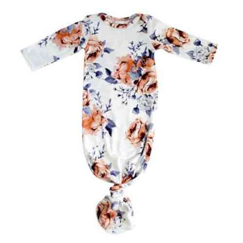 Neonato neonata tuta floreale camicia da notte pigiameria abito cotone manica lunga pigiama set abiti abiti - bianco / 6 m