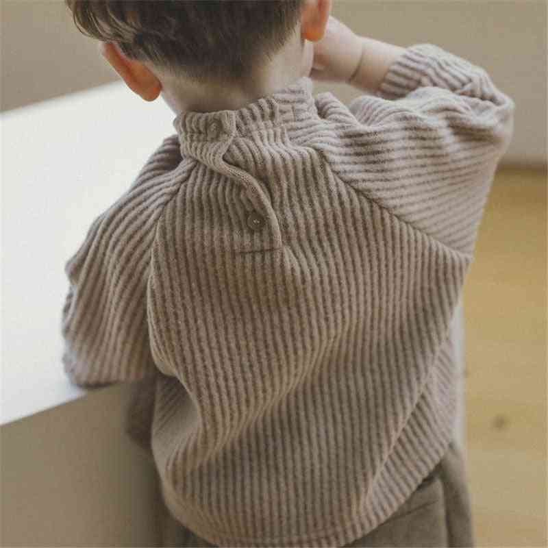 Abbigliamento per bambini autunno e inverno t-shirt manica lunga con fondo in velluto a coste da bambina per neonato - 236556416 kaki / 6 m