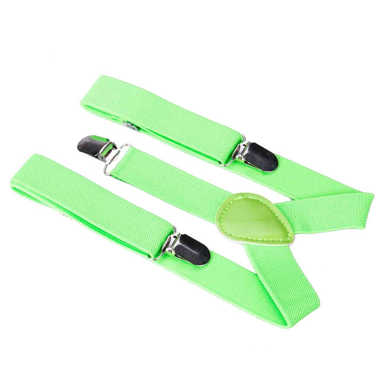 Moda niños bebé niño / niña clip, tirantes elásticos correa ajustable en forma de Y - verde claro