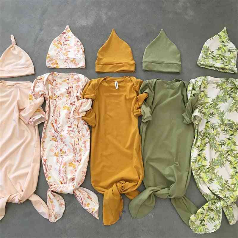 Newborn Baby Sleeping Bag, Wrap Swaddle Blanket And Headband Sets