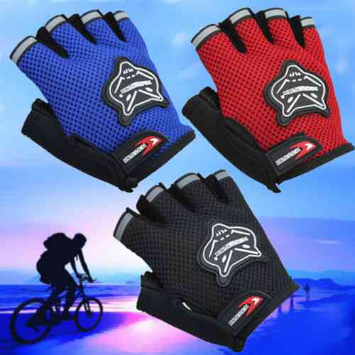 7-16y Kids Adults Bike Half Finger Gloves
