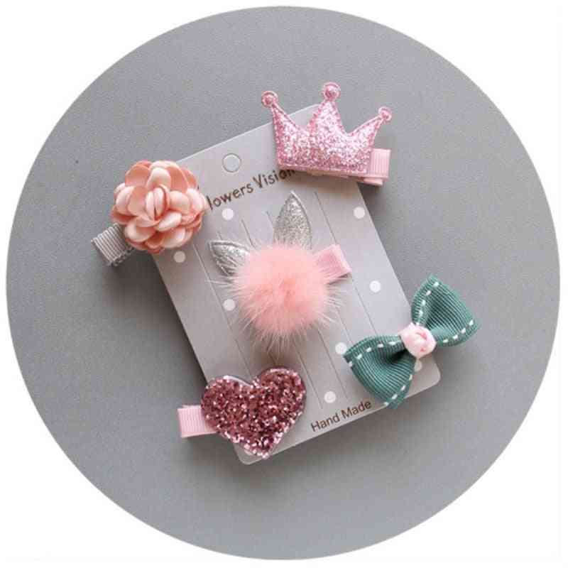 Lovely Mixed Hairpin, Hair Clips -solid Floral Bow
