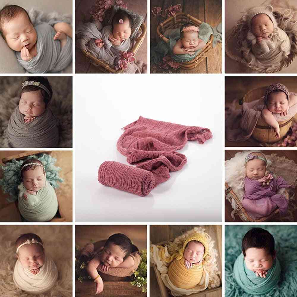 Estirar accesorios de fotografía para bebés manta envuelve algodón orgánico suave recién nacido foto envuelve accesorios de tela 40 * 180 cm