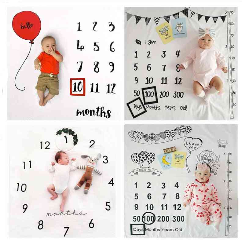 Neonato bambino crescita mensile pietra miliare coperta fotografia puntelli sfondo per tappeto baby boy ragazze fotografia accessori - 1