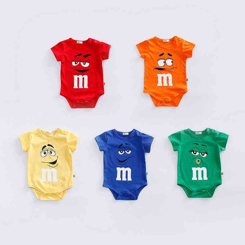 Newborn Baby Summer Rompers Jumpsuit With Short Sleeves