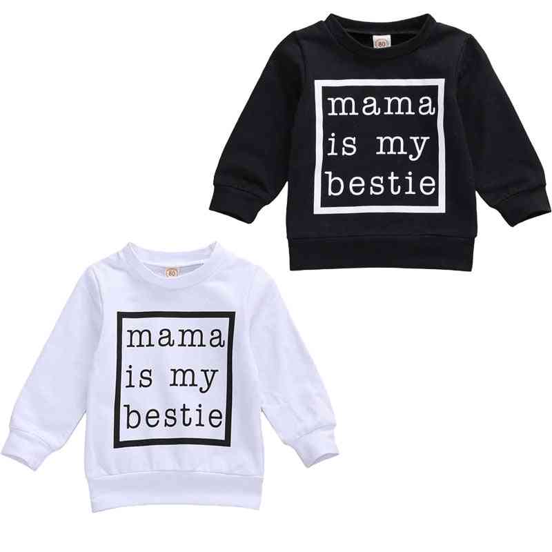 0-24 m pasgeboren baby sweatshirt, baby jongen herfst lente zwart wit brief print lange mouw tops sweatshirt