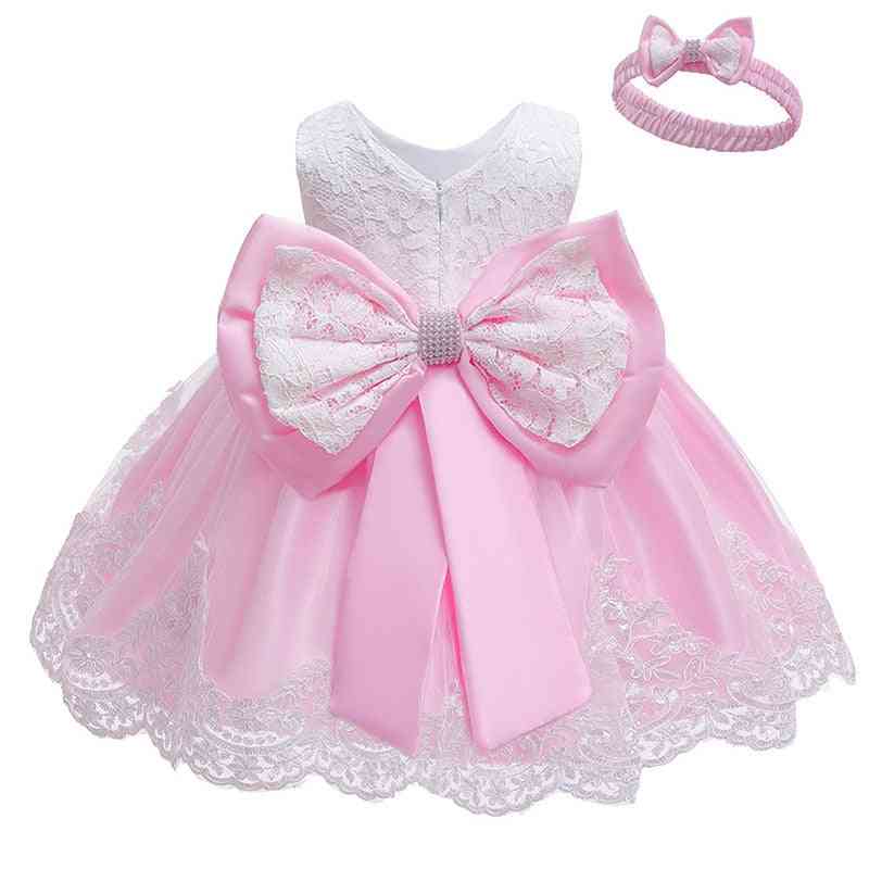 Vestidos infantile vêtements de bébé fille + robe sans manches en dentelle bowknot pour fête d'anniversaire costume d'enfant en bas âge 3-24 mois