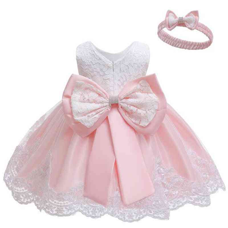Vestidos infantile vêtements de bébé fille + robe sans manches en dentelle bowknot pour fête d'anniversaire costume d'enfant en bas âge 3-24 mois