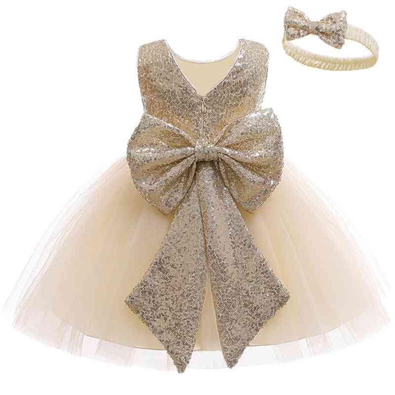 Sleeveless Lace Bowknot Dress For Birthday Party -toddler Costume