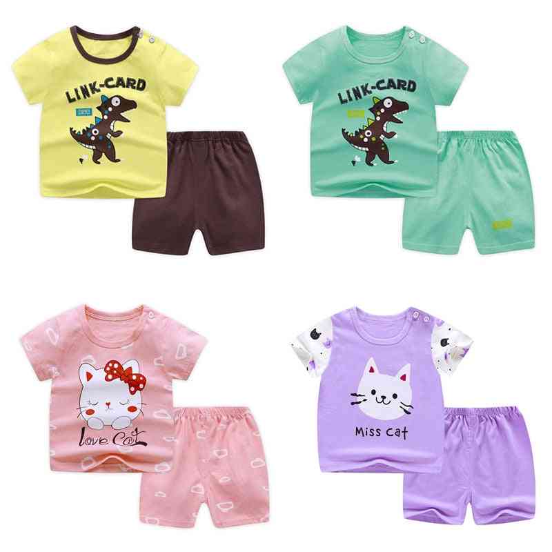 Baby Short Sleeve Suit, Cotton Summer Clothes Sets